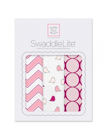 Набор пеленок SwaddleDesigns SwaddleLite Chic Chevron Lite Pink