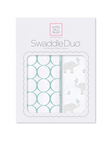 Набор пеленок SwaddleDesigns Swaddle Duo SC Elephant & Chickies Mod Duo