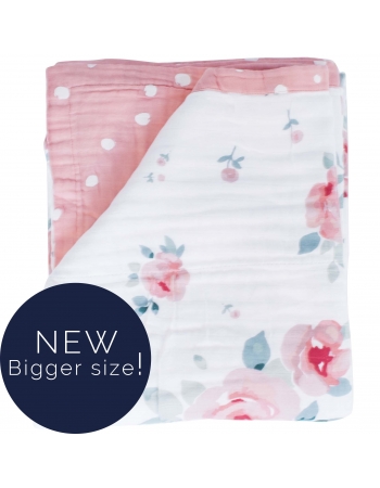 Одеяло Super Bamboo Muslin Bebe au Lait, Rosy and Dewdrops