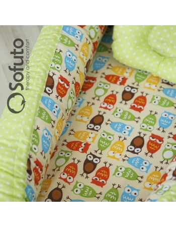 Кокон-гнездышко для новорожденных Babynest Owl sand