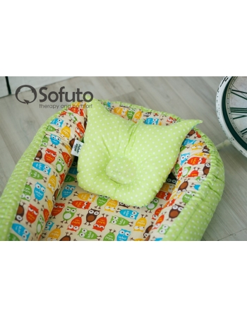 Кокон-гнездышко для новорожденных Babynest Owl sand