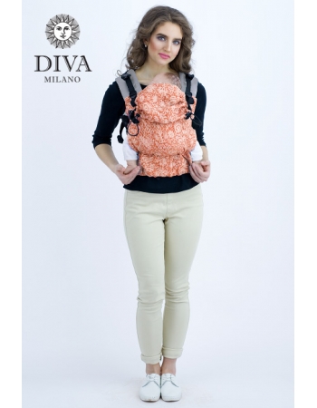 Эрго-рюкзак Diva Milano Rose Arancio Simple One! со льном