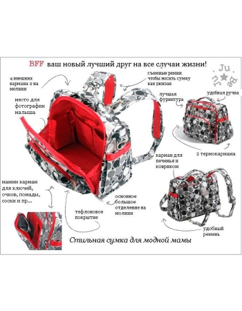 Сумка-рюкзак для мамы Ju-Ju-Be BFF JUJUBERRY SQUARES