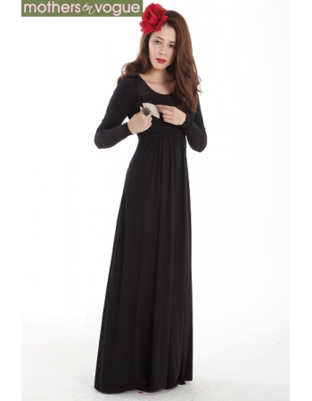 Вечернее платье для кормящих Mothers en Vogue Lola Mae Maxi, черный