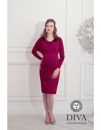 Платье для кормящих и беременных Diva Nursingwear Paola, цвет Berry