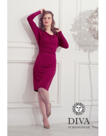 Платье для кормящих и беременных Diva Nursingwear Paola, цвет Berry