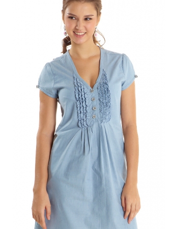 Платье для кормящих Ruffle, голубой (Chambray)