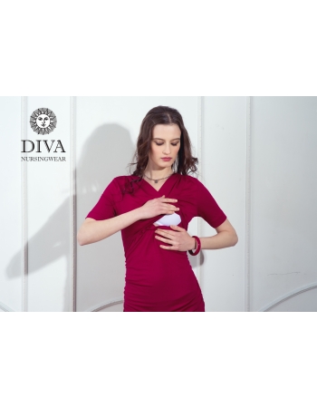 Платье для кормящих и беременных Diva Nursingwear Lucia кор.рукав, Berry