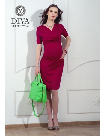 Платье для кормящих и беременных Diva Nursingwear Lucia кор.рукав, Berry