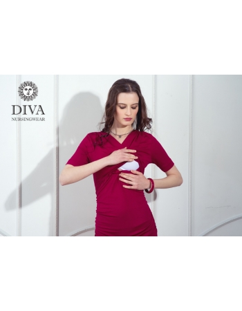 Платье для кормящих и беременных Diva Nursingwear Lucia кор.рукав, Berry