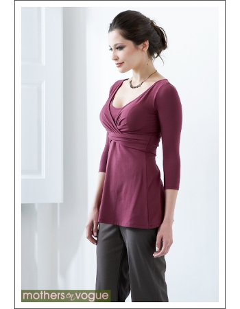 Топ для кормления Mothers en Vogue "Wrap Top", рукав 3/4, цвет винный