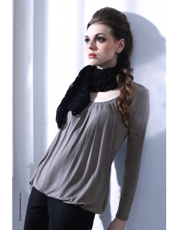 Топ для кормления Mothers en Vogue "Slouchy Pleated LS", цвет серый