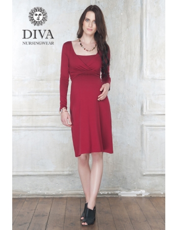 Платье для кормящих и беременных Diva Nursingwear Alba дл.рукав, цвет Berry