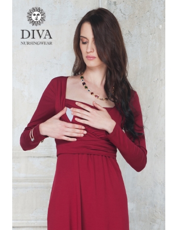 Платье для кормящих и беременных Diva Nursingwear Alba дл.рукав, цвет Berry