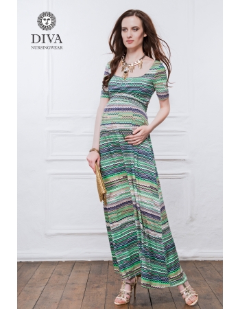 Платье для кормящих и беременных Diva Nursingwear Stella Maxi, Kiwi