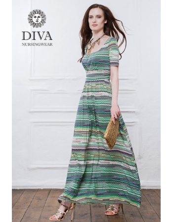 Платье для кормящих и беременных Diva Nursingwear Stella Maxi, Kiwi