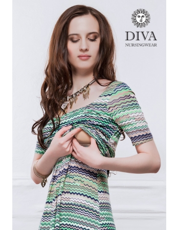 Платье для кормящих и беременных Diva Nursingwear Stella Maxi, Kiwi