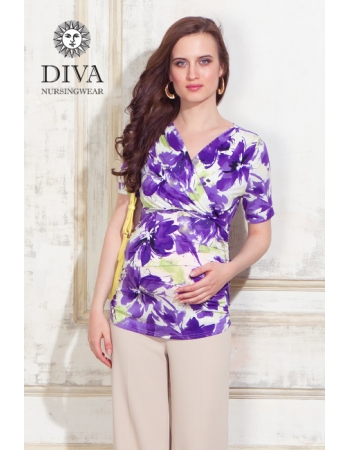 Топ для кормящих и беременных Diva Nursingwear Lucia, принт Iris